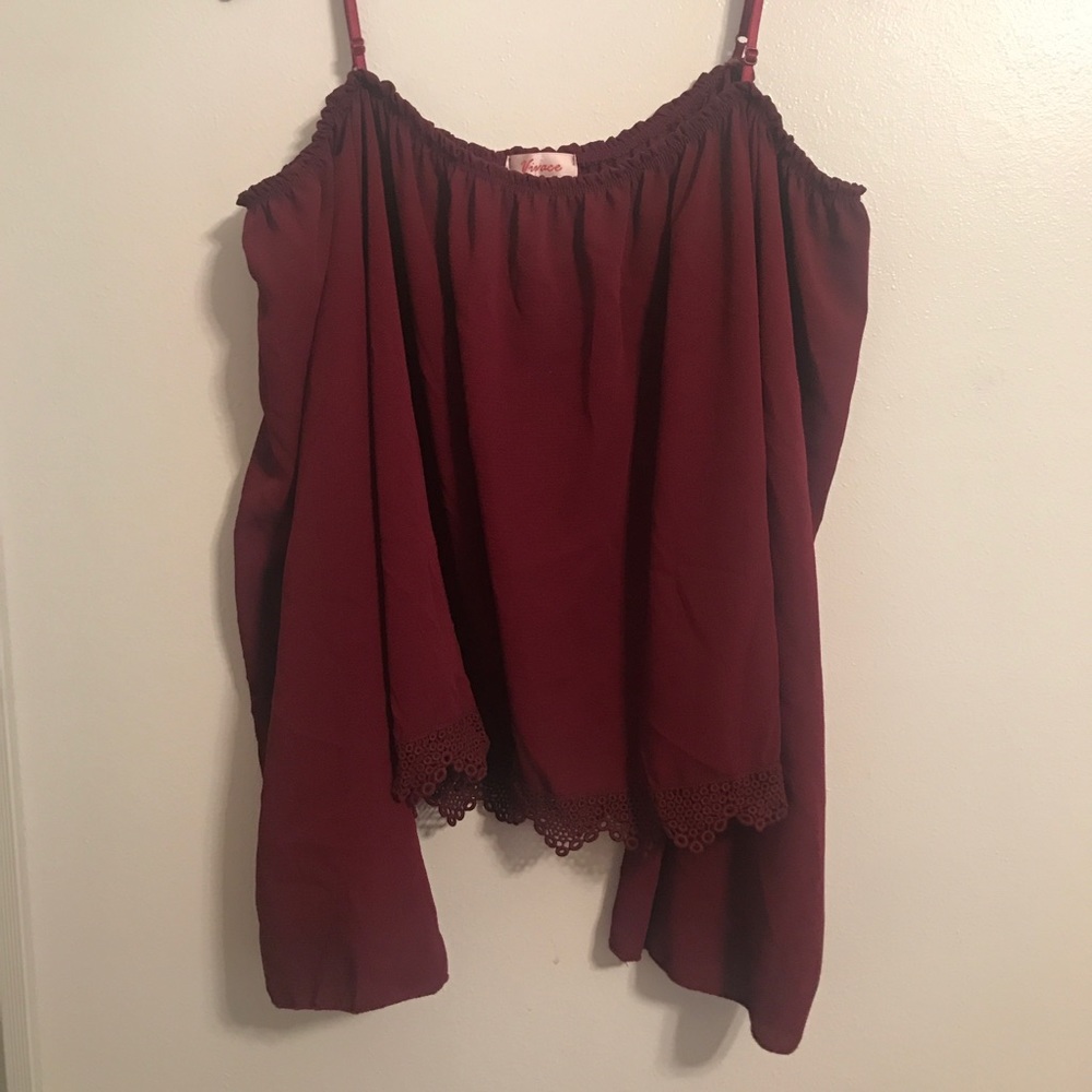 Red Off the Shoulder Blouse